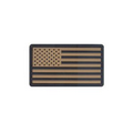 PVC US Flag Patches W/Hook Back (Khaki/Silver)